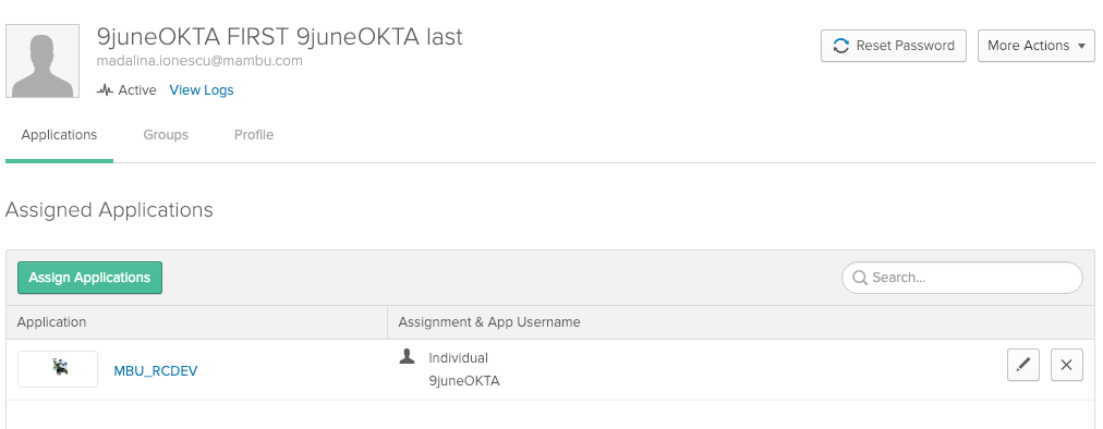 assign mambu saml app to user